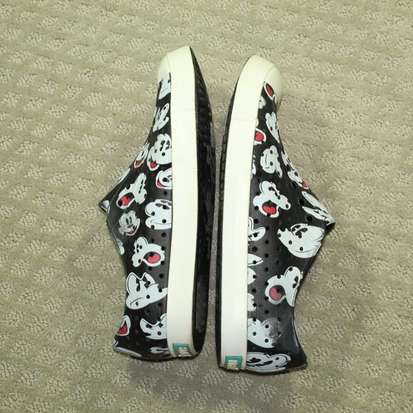 Native Unisex Black Disney Parks Mickey Mouse Rubber W Sz11 M Sz9 Slip On Shoes - Picture 3 of 8